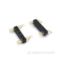 Cabeçalho de pino de 1,27 mm, ângulo reto, 2 núcleos